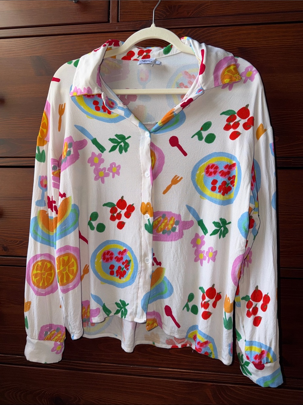 Princess Polly Luncheon Shirt Multi Long Sleeve Button-Up Blouse | Size S (US 4)
